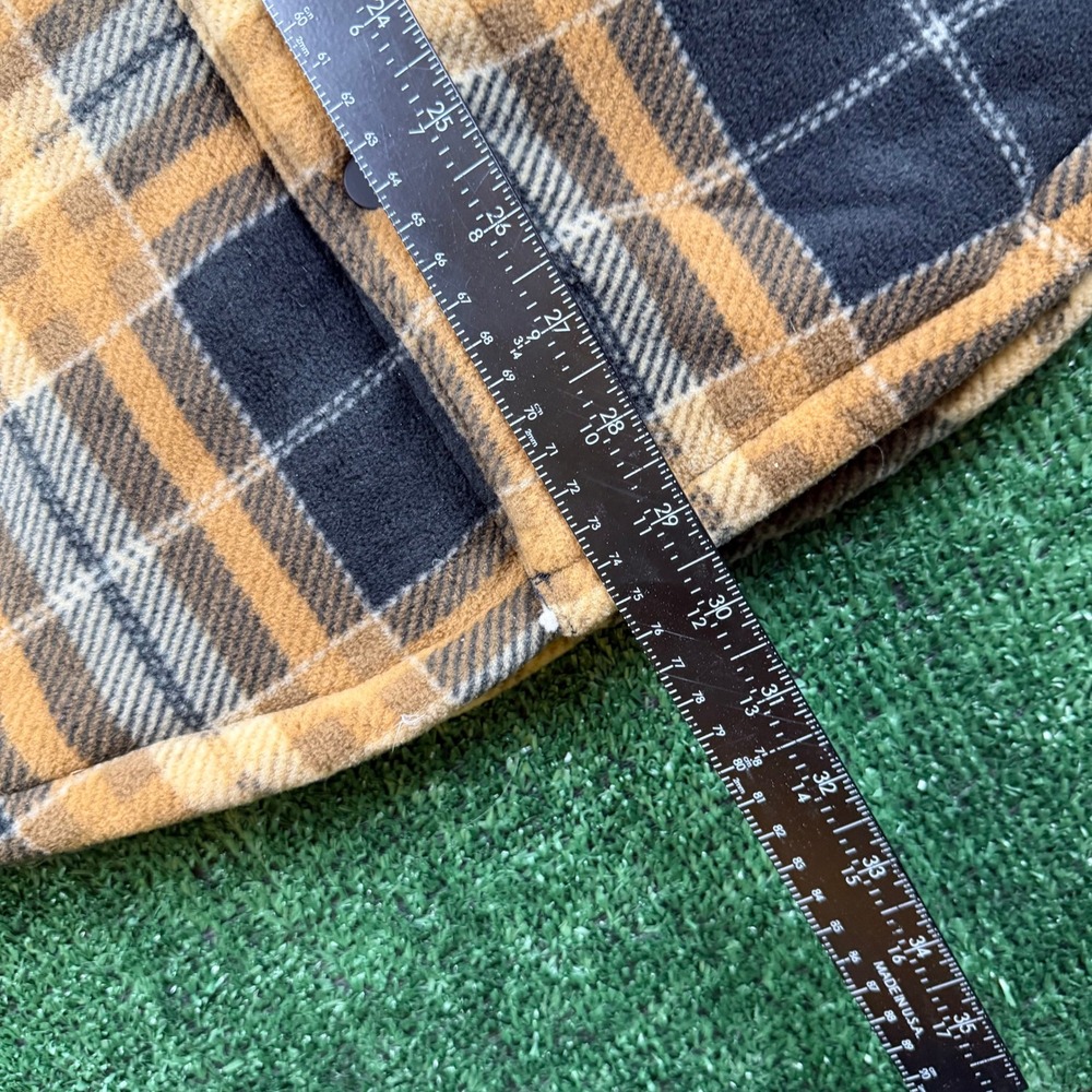NWT Members Mark Mens Sherpa Lined Shacket Plaid Fleece Jacket Yellow Black L - Picture 6 of 6